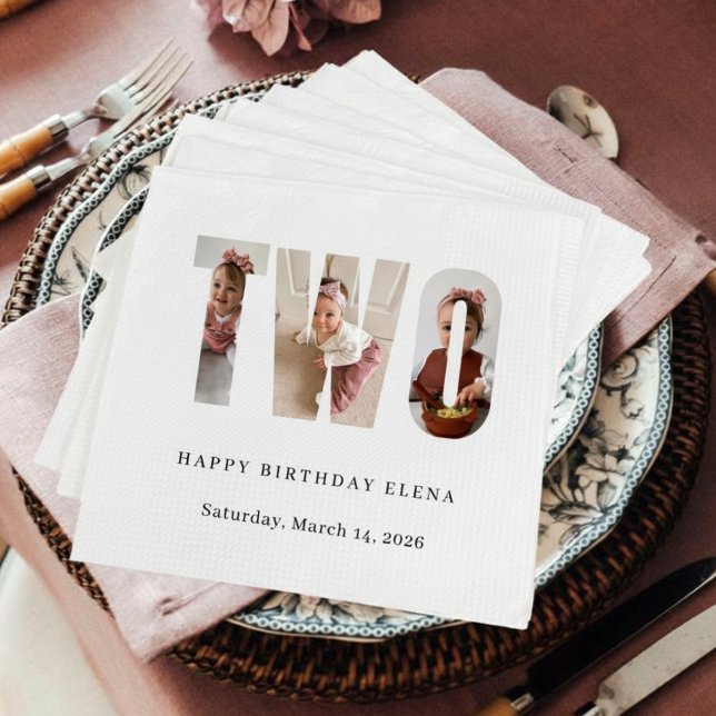 Guardanapo De Papel Milestone Birthday Photo Collage Party Napkins (Criador carregado)