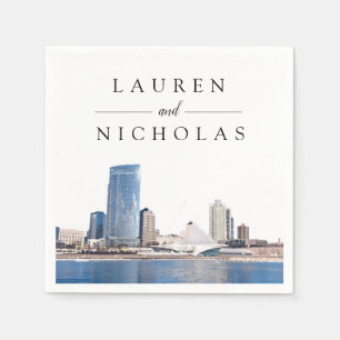 Guardanapo De Papel Milwaukee Skyline Personalizou Casamento Napkins