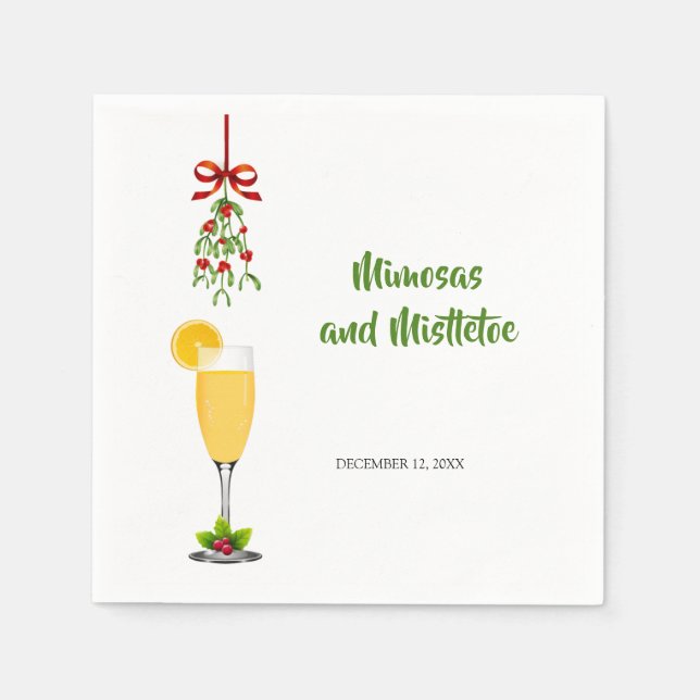 Guardanapo De Papel Mimosas e MistletoChristmas Napkins (Frente)