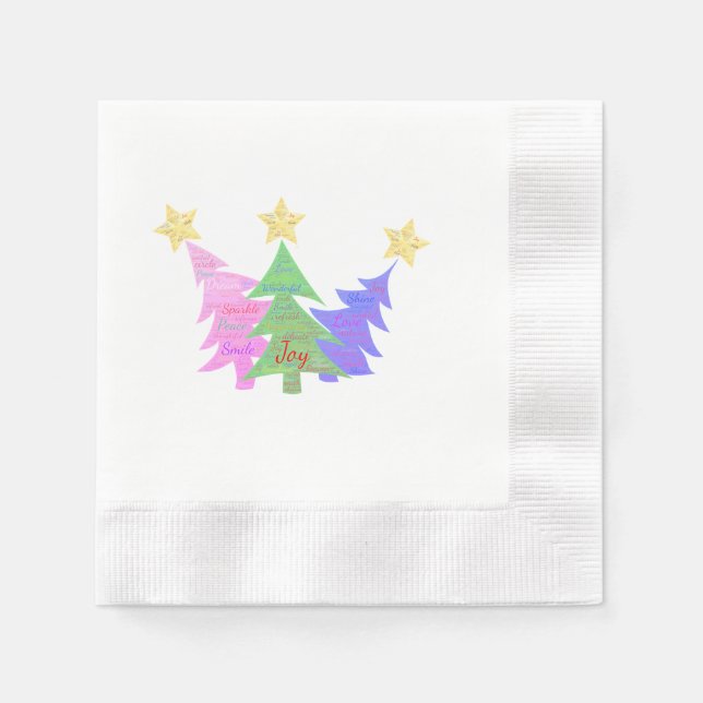 Guardanapo De Papel Mindful Word Art Napkins (Frente)