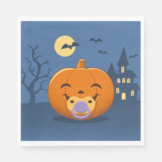 Guardanapo De Papel Minha Primeira Pumpkin Pacificadora de Halloween (Frente)