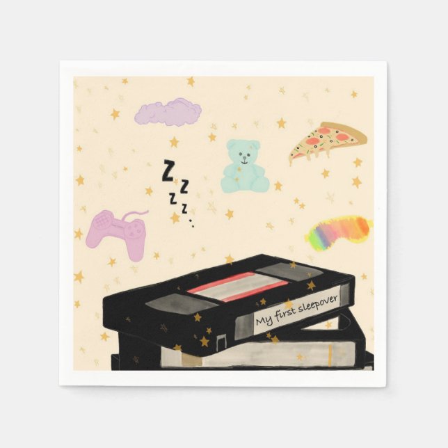 Guardanapo De Papel Minha Primeira Soneca - Sonhadora VHS Nostalgia (Frente)