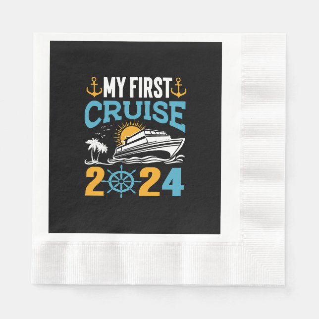 Guardanapo De Papel Minha Primeira Viagem de Cruzeiro 2024 (Frente)