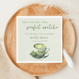 Guardanapo De Papel Mínima Ela Encontrou Seu Chá de Noiva Matcha Perfe