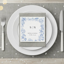Guardanapo De Papel Minimal and Chic Blue Elegant Floral