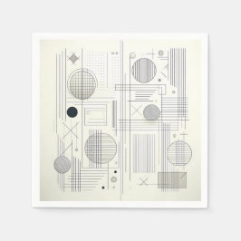 Guardanapo De Papel Minimal Geometric Line Art