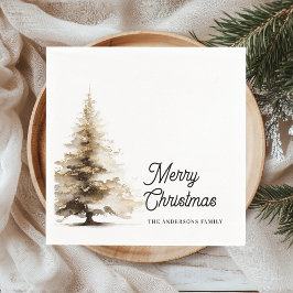 Guardanapo De Papel Minimal Gold Foil “Merry Christmas” 