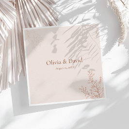 Guardanapo De Papel Minimal Terracotta Botanical Wedding Napkin