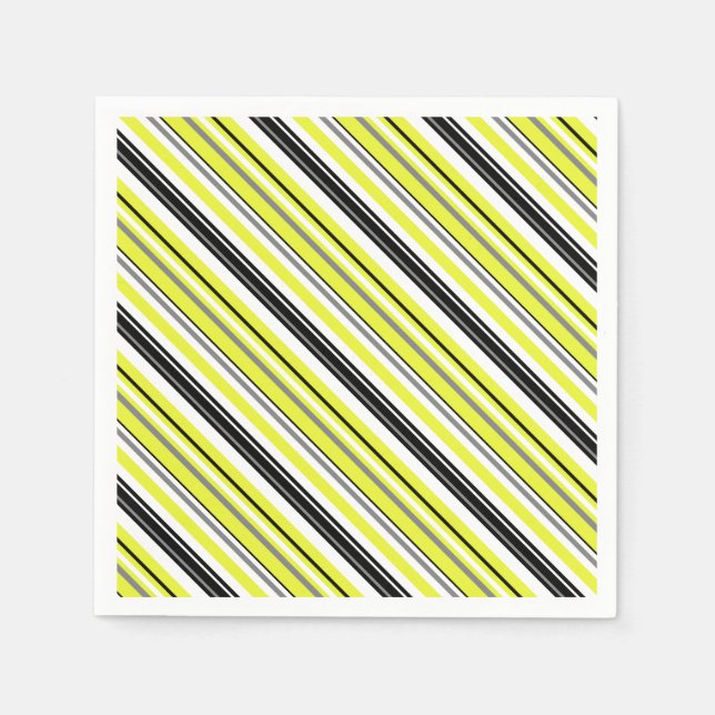 Guardanapo De Papel Minimalismo - Listras Negras Amarelas (Frente)