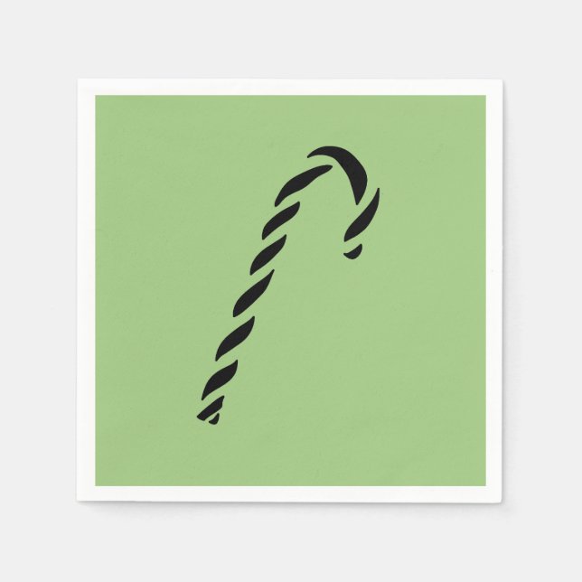 Guardanapo De Papel Minimalist Black Christmas Candy cane (Frente)