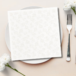 Guardanapo De Papel Minimalist Botanical Floral Pattern Beige Gold