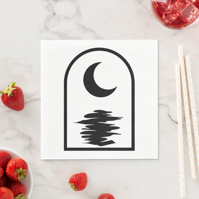 Guardanapo De Papel Minimalist Celestial Moon and Water (Insitu)