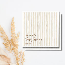 Guardanapo De Papel Minimalist Cream Vertical Stripe Rustic Baby