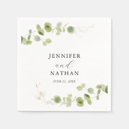 Guardanapo De Papel Minimalist Eucalyptus Green Foliage Classy Wedding