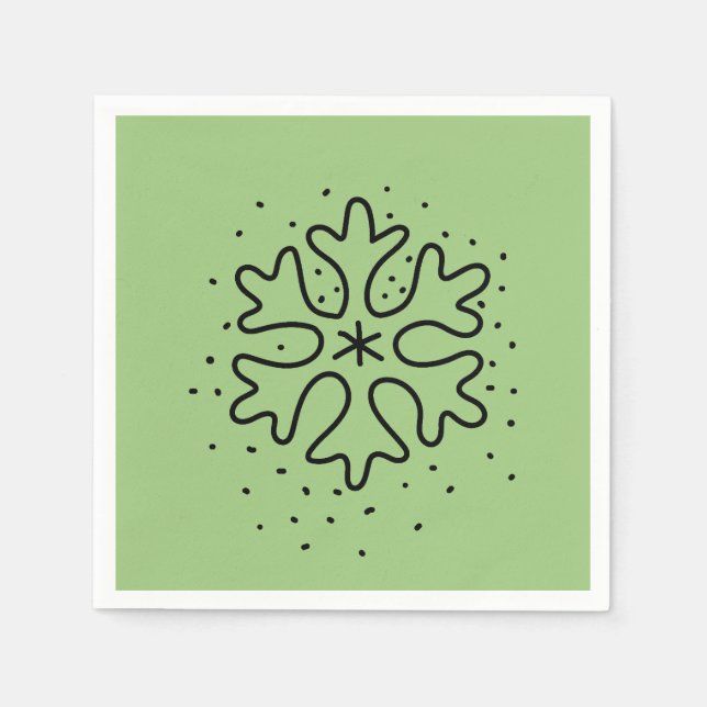 Guardanapo De Papel Minimalist handdrawn snowflake (Frente)