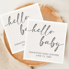 Guardanapo De Papel Minimalist Hello Baby Baby Shower