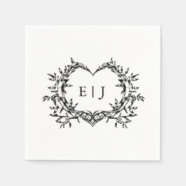 Guardanapo De Papel Minimalist Monogram Calligraphy Crest Wedding
