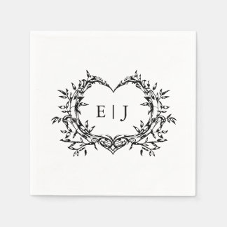 Guardanapo De Papel Minimalist Monogram Calligraphy Crest Wedding