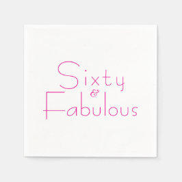 Guardanapo De Papel Minimalist Pink 60 & Fabulous 60th Birthday Party