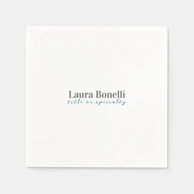 Guardanapo De Papel Minimalist Professional Modern Plain Name Title (Frente)