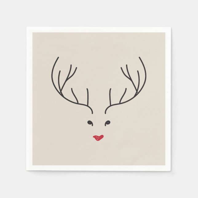 Guardanapo De Papel minimalist reindeer face (Frente)