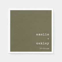 Minimalist Retro Typewriter Olive Custom Wedding 