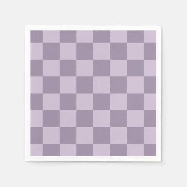 Guardanapo De Papel Minimalist Soft Lavender Checkerboard Pattern  (Frente)