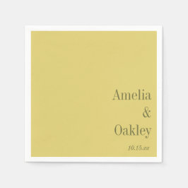 Guardanapo De Papel Minimalist Summer Yellow Elegant Wedding Custom
