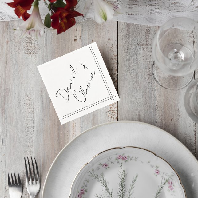 Guardanapo De Papel Minimalist Wedding Cocktail Napkins (Criador carregado)