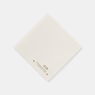 Guardanapo de papel minimalista bege com dourado