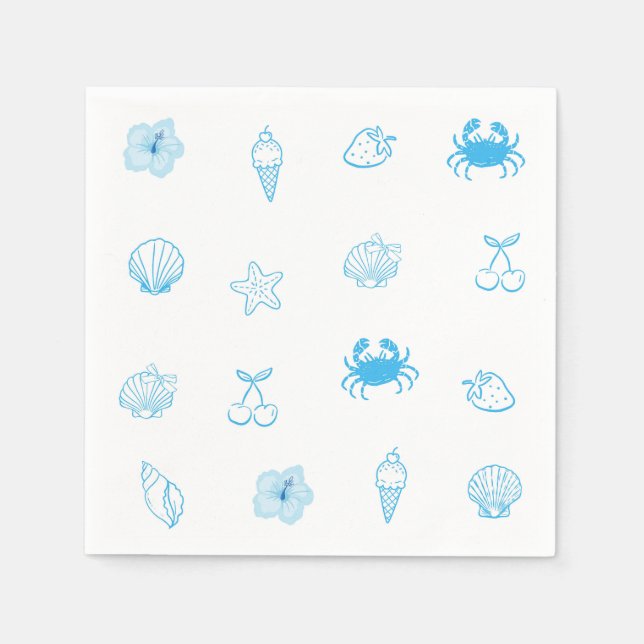 Guardanapo De Papel Minimalista da Praia Grega (Frente)
