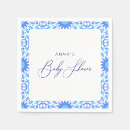 Guardanapo De Papel Minimalista do Chá de fraldas azul italiano