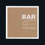 Guardanapo De Papel Minimalista Elegante Bar Brown Formal Mitzvah<br><div class="desc">Estes guardanapos minimalistas elegantes e solteiros do bar mitzvah são perfeitos para uma simples celebração religiosa. A design de uma bela fonte em um fundo branco marrom para elogiar seu evento.</div>