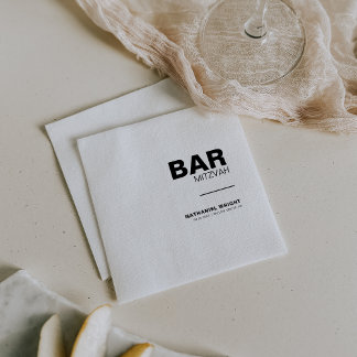 Guardanapo De Papel Minimalista Elegante Bar Formal Mitzvah Napkins