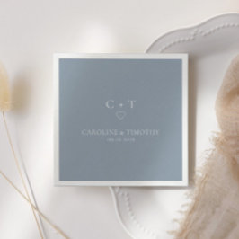 Guardanapo De Papel Minimalista Inicial Monograma Azul Empoeirado Casa