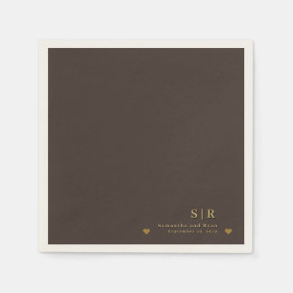 Guardanapo de papel minimalista marrom escuro dour