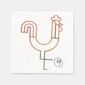 Guardanapo De Papel Minimalista Rooster Napkins