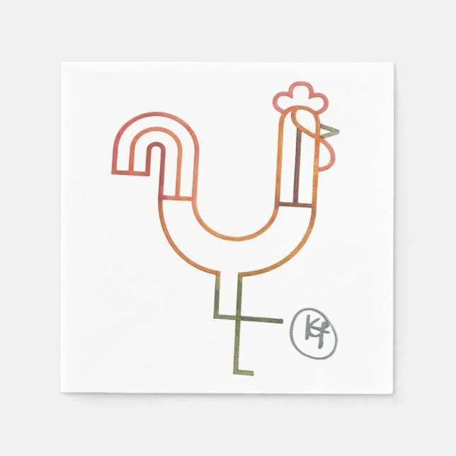 Guardanapo De Papel Minimalista Rooster Napkins (Frente)