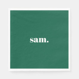 Guardanapo De Papel Minimalista texto personalizado negrito verde