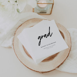 Guardanapo De Papel Minimalistic Black & White Script Graduation Party