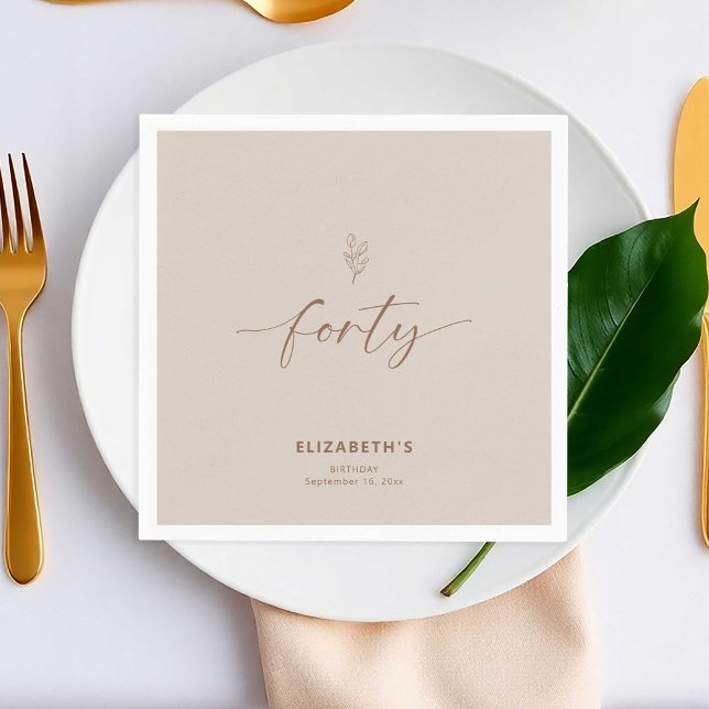 Guardanapo De Papel Mínimo de 4aniversário de 40 anos Elegante (Criador carregado)