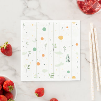 Guardanapo De Papel Mínimo de pontos e folhas inspirados na natureza D