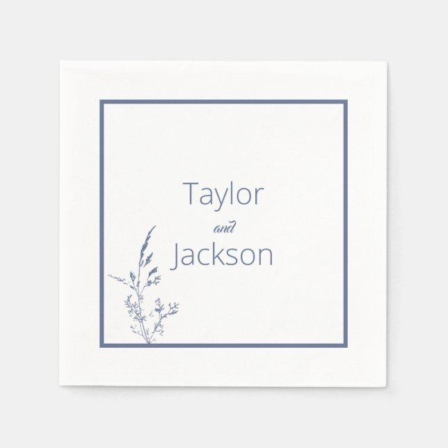 Guardanapo De Papel Mínimo e azul-chic (Frente)