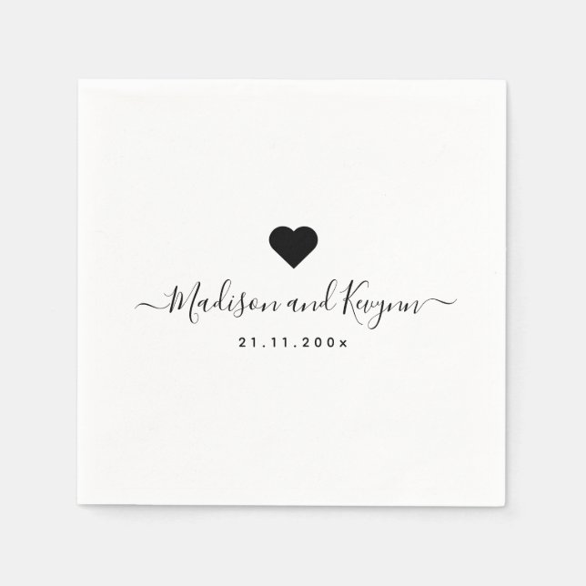 Guardanapo De Papel Mínimo e Chic | Casamento (Frente)