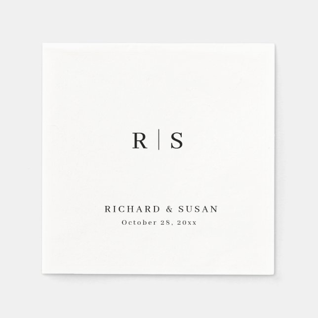 Guardanapo De Papel Mínimo e Chic | Casamento (Frente)