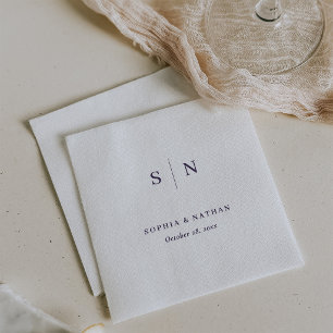 Guardanapo De Papel Mínimo e Chic Casamento Branco e Roxo