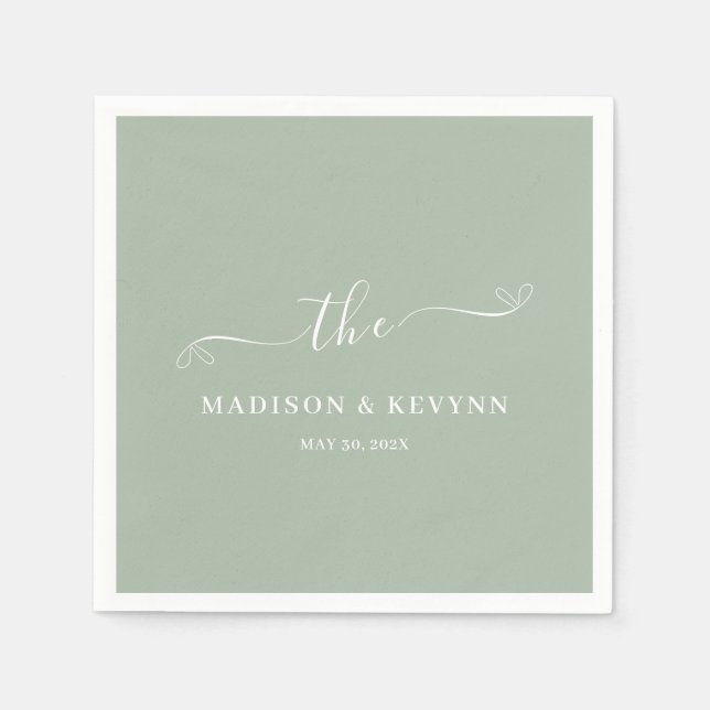 Guardanapo De Papel Mínimo e Chic | Casamento de Nápoles (Frente)