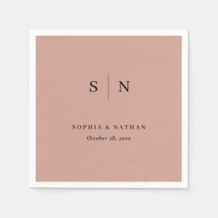 Guardanapo De Papel Mínimo e Chic Terracotta e Casamento Negro