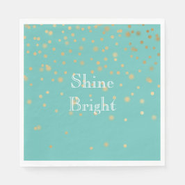 Guardanapo De Papel Mint Dourado Confetti