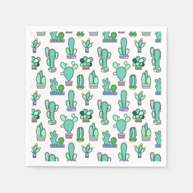 Guardanapo De Papel Mint Green Cactus & Succulent Plant Standard (Frente)